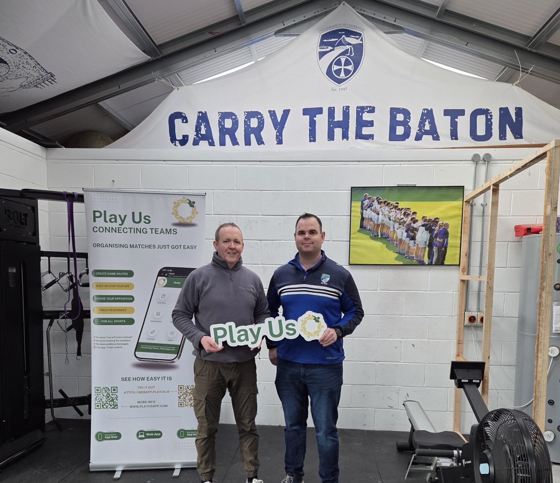 Play Us club visit to Cappincur GAA in Offaly with Chairman Mike Tormey