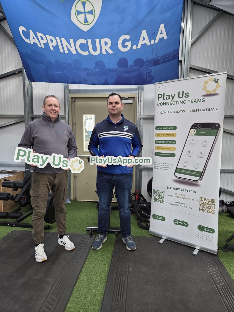 Play Us club visit to Cappincur GAA in Offaly with Chairman Mike Tormey